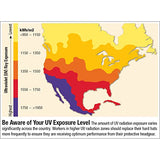 ▶ 3M Sombrero duro de ala completa H-802V-UV, suspensión amarilla de trinquete de 4 puntos, ventilado, con Uvicator