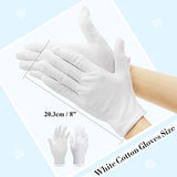 Paxcoo 3 pares guantes blancos de algodón para mano seca cosmética hidratante monedas joyería inspección Spa – tamaño mediano