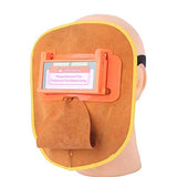▶ Capucha Soldador de cuero Máscara de soldadura Capucha Vaca Cómoda capucha de soldadura