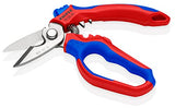 Tijeras de acero inoxidable 95 05 20 US en ángulo para electricistas, 6-1/4 pulgadas, rojo/azul KNIPEX Tools -