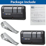 ▶ AMAZON BASICS Abridor de puerta de garaje compatible con Chamberlain/LiftMaster/Craftsman de 3 botones, seguridad +2.0, abridor universal de puerta de garaje con clip de visera, sustituye a 81LM 971LM 371LM (2 juegos)