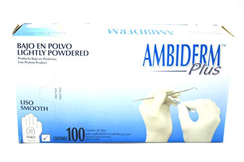 ▶ GUANTE LATEX PLUS BLANCO AMBIDERM GRANDE 100PZ. Appcrom