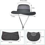 NDOOL 2 Unidades Sombrero para el Sol Protector Gorro Pescador Anti UV UPF50+, 2 Gorra Pesca Solar ala Ancha Transpirable Multiusos con Velo y Mosquitera Protección Cuello Al Aire Libre
