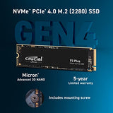 Crucial P3 Plus 500GB PCIe Gen4 3D NAND NVMe M.2 SSD, hasta 5000MB/s - CT500P3PSSD8