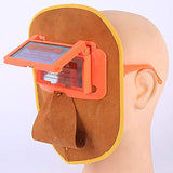 ▶ Capucha Soldador de cuero Máscara de soldadura Capucha Vaca Cómoda capucha de soldadura