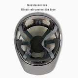 ▶ Casco seguridad  de Moda de Dos Colores Anti-UV Transparente Aleros Flotantes Diseño Forro Acolchado de 6 Puntos Banda para El Sudor Extraíble Obra de Construcción, Carretera, Minería