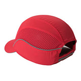 ▶ Gorra de Seguridad, Ligera, de Seguridad, Resistente, protección para la Cabeza, Transpirable, Gorra de protección para la Cabeza (M18109H-rojo-ala Corta)
