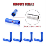 Hilitchi 100 conectores de terminales de empalme aislados de calibre 16-14 (azul/16-14 AWG)