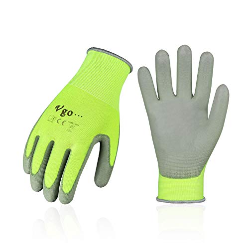 ▶ Guantes de jardinería  y Guantes Trabajo Ligero (amarillo, Tamaño L/G, PU2103)