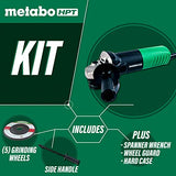 ▶ METABO Esmeriladora  angular de 4-1/2 pulgadas, estuche y 5 ruedas abrasivas incluidas, 6.2-Amp, compacto y ligero