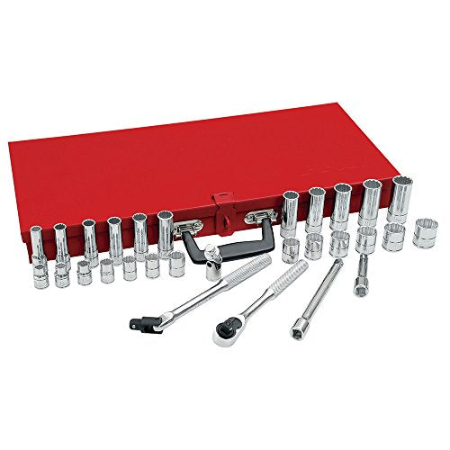 ▶ URREA  Juego de 30 Dados Largos Accesorios, 3/8