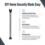 ▶ Barra de seguridad ajustable 2 en 1, barra de tope de puerta que se asegura a la perilla de la puerta, fuerte agarre a prueba de arañazos, estable contra el piso, perilla de puerta extraíble para uso en puertas correderas, portátil y fácil de usar