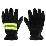 ▶ Guantes de protección contra incendios con correa reflectante resistente al fuego equipo de seguridad