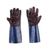 ▶ Guantes de Soldador Guantes de Soldadura Cuero de Cuero Suave de Soldadura Resistente a la Soldadura Guantes de Soldador extendido de Cuero de Cuero Resistente al Calor