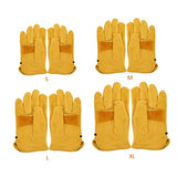 ▶ Guantes de soldador de cuero Doble capa corta CALOR DE CALOR DE PROTECCIÓN Guantes de estufa XL 1 Pair, guantes resistentes a los cortes