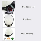 ▶ Casco seguridad  de Moda de Dos Colores Anti-UV Transparente Aleros Flotantes Diseño Forro Acolchado de 6 Puntos Banda para El Sudor Extraíble Obra de Construcción, Carretera, Minería