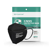 ▶ Mascarillas desechables  Paquete de 10 Powecom de 5 capas, protección transpirable KN95, mascarilla facial, máscaras antipolvo, estándar mejorado GB2626-2019 (negro)