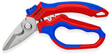 Tijeras de acero inoxidable 95 05 20 US en ángulo para electricistas, 6-1/4 pulgadas, rojo/azul KNIPEX Tools -