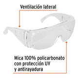▶ Lentes de seguridad, mica transparente, Safe Truper LEN-ST,
