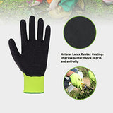 ▶ Guantes de jardinería para niños de 2 a 13 años, guantes de jardín con revestimiento de goma para niños y niñas, guantes de agarre de jardín para niños (talla 6 (edad 11 a 13 años), color verde