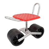 ▶ Silla De Ruedas De Jardín con Rodilleras, Herramienta De Carro De Jardín Silla Móvil para Recoger Plantas con Ruedas Asiento De Trabajo Rodante De Carro De Jardín Ajustable 360 ° Giratorio
