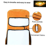 ▶ Capucha de Soldador Soldadura de la cara de la cubierta de la campana del soldador del casco de cuero resistente al calor con lente de filtro de protección de la cara del cuello de los ojos de la soldadora accesorios de