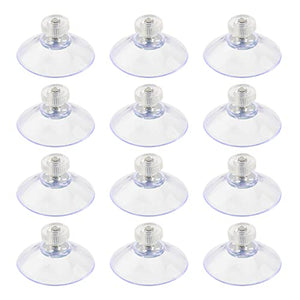 12 ventosas de PVC con tornillos, rosca M5, transparente, 1.6 pulgadas de diámetro con tuerca moleteada para baño y cocinas