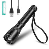 🔦 Linterna recargable Linterna LED de 2000 lúmenes rechargeable USB, linterna con zoom súper brillante portátil, luz portátil resistente al agua IPX6, 4 modos para trabajar durante mucho tiempo,