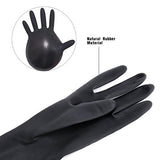 ▶ Guantes de tinte para el pelo, color negro, reutilizables, para peluquería, látex, grandes, gruesos, de goma, para la limpieza, cocina, lavaplatos, 5 pares