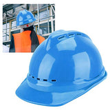 ▶ Casco Seguridad de ABS Recto Grueso, Protección Cabeza del Sitio Construcción Trabajador, Casco Rígido Ventilado y Transpirable Cinco Colores Disponibles(Azul)
