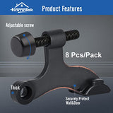 ▶  Resistente bisagra Pin Tope de Puerta níquel Cepillado, Ajustable irrompible, 2.5 x 2 x 0.5", 8 Paquetes, Oil Rubber Brass