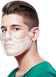 Máscara transparente transparente antivaho reutilizable para hombres y mujeres, protección facial, nariz y boca, Transparente, Small (Pack of 2)