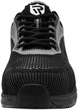 ▶  LARNMERN Zapatos de punta de acero con cojín de aire para hombre, ligeros, zapatos de seguridad para el trabajo, construcción industrial, calzado de construcción transpirable, botas de trabajo a la moda, color negro, Negro-80, 13.5 Women/11.5 Men