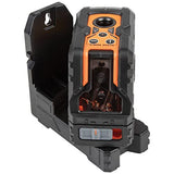 Klein Tools Nivel láser, autonivelante, nivel de línea cruzada verde de alta visibilidad con punto de fontanería rojo y abrazadera de montaje magnética