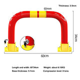 ▶ Barrera de estacionamiento Plegable para Garaje U Cicatriz Bloqueo de Espacio de estacionamiento Poste de estacionamiento de Seguridad Entrada de bolardo con Cerradura y Pernos