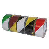 JVCC HZ-8 Cinta de advertencia de peligro [6 mils de grosor]: 1 pulgada. x 18 yardas (negro con rayas amarillas)