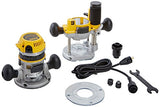 ROUTERS DEWALT DW618PK Juego de Fresadora y Rebajadora de Velocidad Variable y Base Fija, 12 A, 1 1/4 Hp