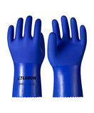 ▶ Guantes resistentes a los productos químicos con revestimiento de PVC, reutilizables, guantes de trabajo de seguridad, protección ácida, alcalina y aceite, antideslizantes, grandes