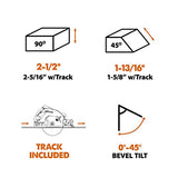 Evolution - 027-0004C Power Tools R185CCSX Kit de sierra circular multimaterial de 7-1/4 pulgadas con pista de 40 pulgadas