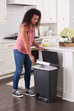 Rubbermaid Premier Series III - Bote de Basura para el hogar y la Cocina, con Borde de Acero Inoxidable, 12.4 galones, Color carbón