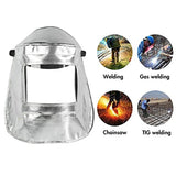▶Casco de soldadura de papel de aluminio Capucha de visibilidad PC Lente Soldador Casco de seguridad Casco de soldadura de Gas Sombrero