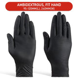 STARKIT Guantes desechables sin látex, guantes de nitrilo de 4 milímetros M, 100 guantes desechables de grado alimenticio, color negro