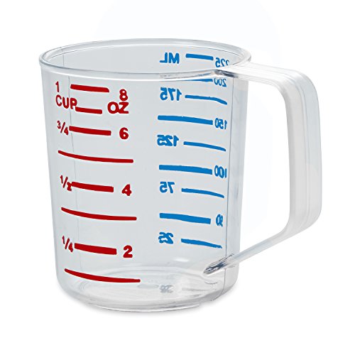 Rubbermaid Commercial Products FG321000CLR - Vaso medidor, 1 taza, transparente, FG321000CLR