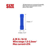 Hilitchi 100 conectores de terminales de empalme aislados de calibre 16-14 (azul/16-14 AWG)