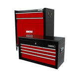 ▶ Combo Caja de Herramientas y Estante Móvil 9 Cajones fabricando en Metal Color Rojo