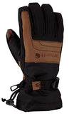 ▶ Guantes de trabajo  de cuero AmazonBasics con cierre de muñeca, amarillos, XLcon aislamiento térmico para hombre, Negro y cebada., Large