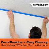 Cinta de pintores azul sin residuos, 5,8 cm, 60 yardas, 1 paquete, fácil de rasgar y extraíble de grado profesional, ideal para el hogar, la oficina o contratista comercial. Pintura limpia, sin goteo con rollos de papel crepé anchos