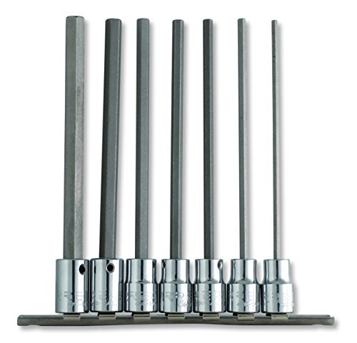 ▶ URREA Juego de 7 Dados Largos Hexagonal en Pulgadas, 3/8