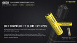 Combo: NITECORE MH12S USB-C - Linterna recargable de 1800 lúmenes con batería extra NL2140 de 4000 mAh y cable USB Eco-Sensa incluido