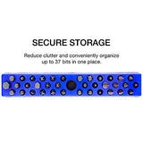 ▶ NEIKO Organizador y soporte para puntas de destornillador hexagonal | Base magnética | Capacidad para hasta 37 puntas | Compatible con puntas hexagonales de 1/4" y adaptadores | Diseño compacto para fácil almacenamiento y transporte
